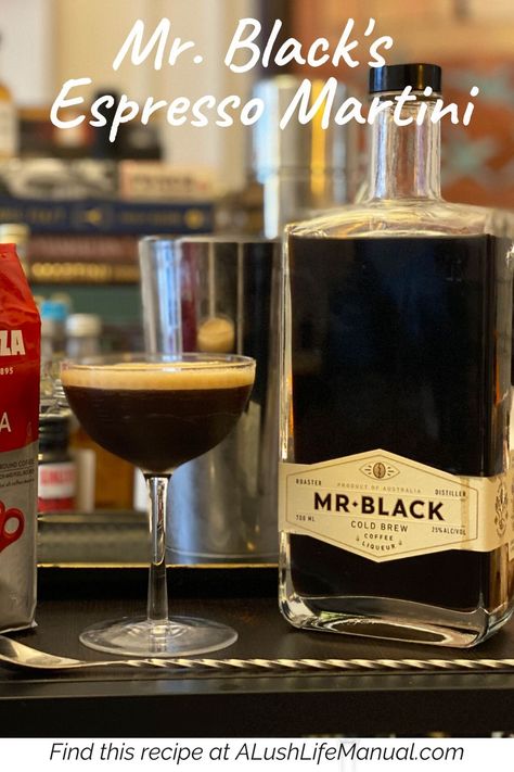 Make this easier than easy Espresso Martini recipe at home. Only two ingredients, a quick shake, and you are set! #Cocktail #Recipe #EspressoMartini Black Espresso Martini, Mr Black Espresso Martini, Easy Espresso Martini, Easy Espresso, Martini Recipes Easy, Bourbon Cocktail Recipe, Espresso Martini Recipe, Rum Cocktail Recipes, Gin Cocktail Recipes