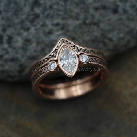 Fine Jewelry & Unique Gemstones by Sennin – Sennin Esko Jewelry Vintage Engagement Ring Settings, Ring Rosegold, Leaf Engagement Ring, Antique Engagement Ring, Marquise Ring, Vintage Engagement Ring, Engagement Rings Marquise, Dream Engagement Rings, Gold Hand