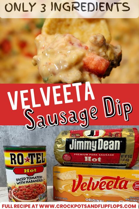 Queso Made With Velveeta, Rotes Sausage Dip, Gluten Free Queso Dip Crock Pot, 321 Dip Crockpot, Slow Cooker Texas Trash Dip, Hot Sausage Dip Crockpot, Sausage Dips Crockpot, Cowboy Dip In Crockpot, Cheese Rotel Dip Crock Pot