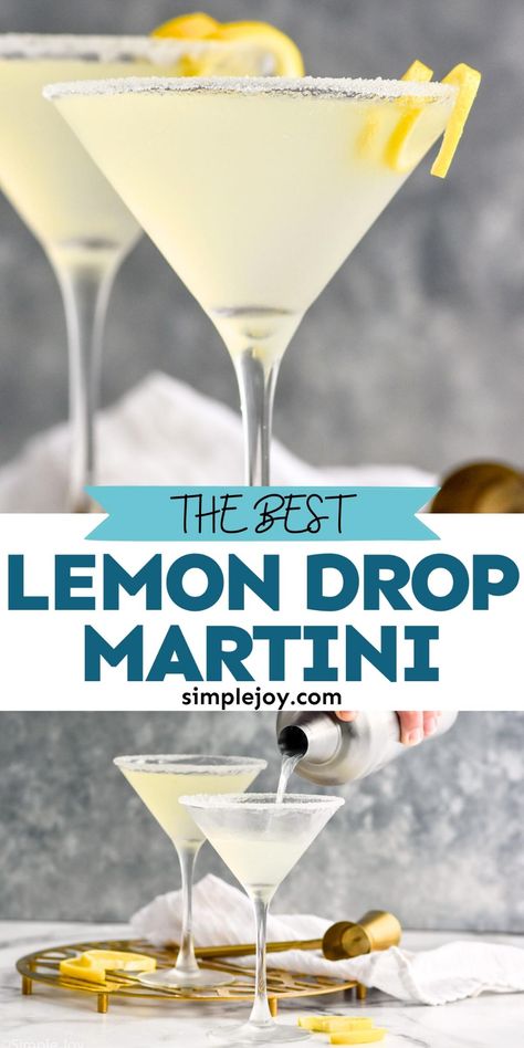 This Lemon Drop Martini will make you feel like you are at a high end bar right in your own home. Made with just a few simple ingredients, this martini recipe is going to become your new favorite! Limoncello Martini, Lemon Drop Recipe, Lemon Martini, Limoncello Cocktails, Yummy Summer Cocktails, Lemon Cocktail, Lemon Vodka, Cocktail Martini, Lemon Drop Martini