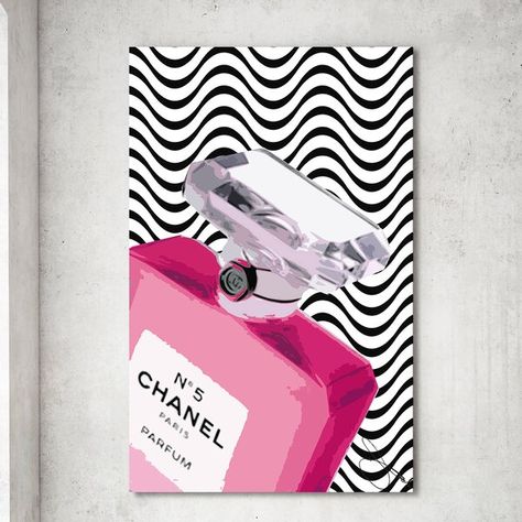 Diy Chanel Decor, Chanel Decor, Diy Dollar Store Crafts, Fashion Wall Art, Dollar Store Crafts, Large Fashion, Wall Art Designs, Trademark Fine Art, Print On Canvas