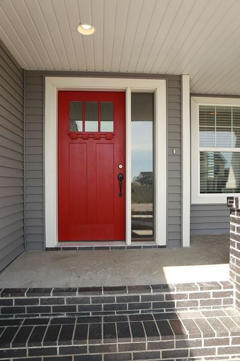 Club Exterior, Red Door House, Fiberglass Exterior Doors, Door House, Red Front Door, Doors Exterior, Exterior Front Doors, Painted Front Doors, Exterior Paint Colors For House