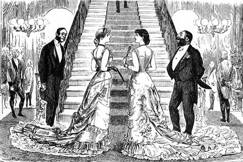 2: Ballroom Etiquette - 10 Ridiculous Victorian Etiquette Rules | HowStuffWorks Vintage Outfits 80s Retro, Victorian Ballroom, Elizabeth Thompson, Victorian Illustration, Truth Untold, Best Gowns, Monet Art, The Gilded Age, Human Poses Reference