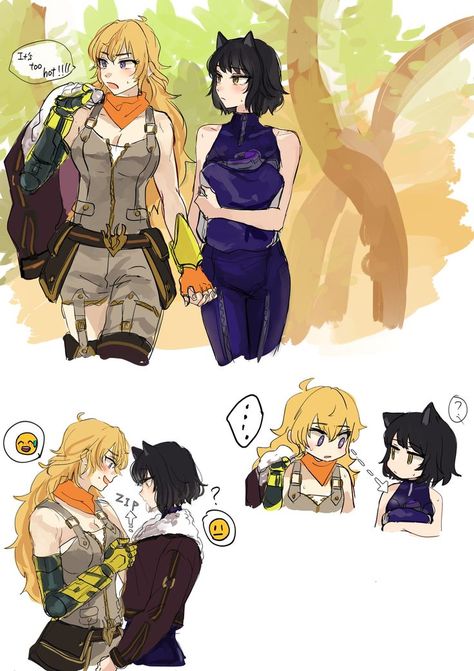 Yang Xiao Long y Blake Belladonna Yang Xiao Long, Rwby Yang, Rwby Bumblebee, Rwby Blake, Rwby Ships, Anime Character Names, Rwby Characters, Rwby Comic, Blake Belladonna