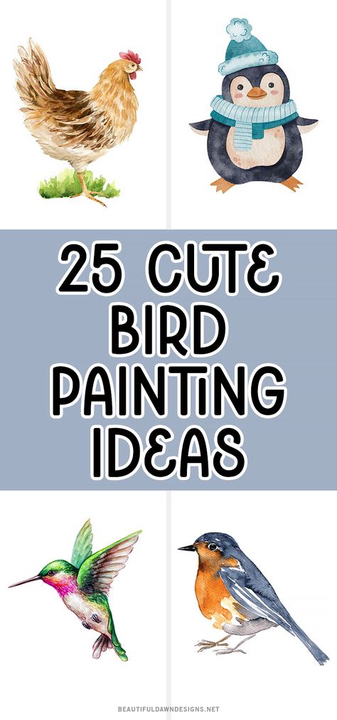 Paint Birds Easy, Painting Birds Simple, Watercolour Birds Painting Easy, Painting Ideas On Canvas Birds, Painting Ideas Using Watercolor, How To Paint Birds, Simple Bird Painting, Watercolor Birds Easy, Bird Painting Easy