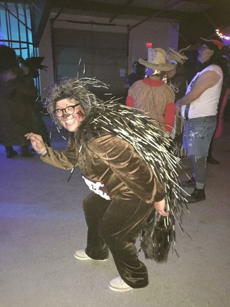 Porcupine road kill costume I made for Halloween 2016! Fun. #diyhalloweencostume #porcupinecostume #katseye #halloweenroadkill #halloweencostume Porcupine Costume, Kill Costume, Road Kill, Diy Halloween Costume, Halloween 2016, Halloween Ideas, Halloween Costumes, Road, Halloween