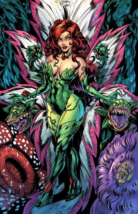 Harley Quinn Print, Poison Ivy Comic, Dc Poison Ivy, Poison Ivy Dc Comics, Poison Ivy Batman, Chris Williams, Superhero Batman, Harley Quinn Art, Dc Comics Artwork