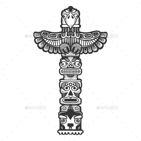 Maya Totem Engraving Vector Illustration #Totem, #Maya, #Engraving, #Illustration Mayan Totem Tattoo, Totem Pole Tattoo Native American, Animal Totem Tattoo, Aztec Totem Pole Tattoo, Totem Drawing, Totem Tattoo Design, Mayan Totem, Animal Totem Pole Tattoo, Totem Pole Tattoo