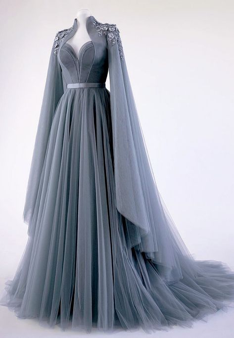 Evermore Fashion Queen Design, Blue Fog, Haute Couture Gowns, Best Wedding Guest Dresses, Couture Gown, Raven Queen, Royal Dresses, Fashion Drawing Dresses, Fantasy Gowns