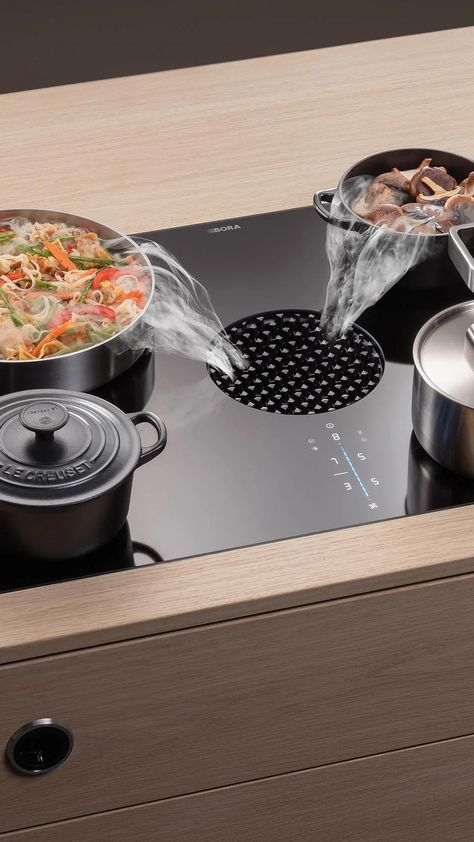 BORA X Pure - surface induction and extraction in one Induction Stove, Induction Cooking, Extractor Fans, Gadgets Kitchen Cooking, Induction Hob, Kitchen Units, Kitchen Equipment, House Flooring, Kitchen Pantry