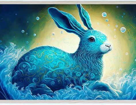 Water Rabbit Chinese Zodiac, Water Rabbit, Year Of The Rabbit 2023, Frame Tv Samsung, Rabbit 2023, Lucky Sign, Samsung Art Tv, Rabbit Colors, Art Tv