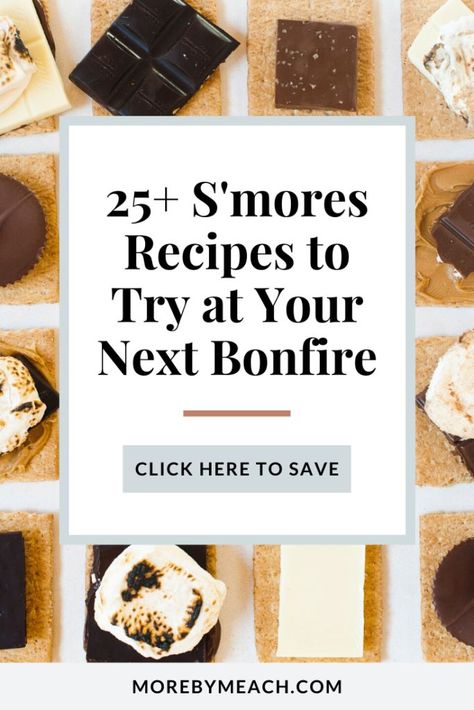 Smores Bars Party Ideas, Smores Recipes Ideas, Smores Variations, Gourmet Smores, Smores Menu, Smores Recipes, Bonfire Food, Millennial Woman, Summertime Food