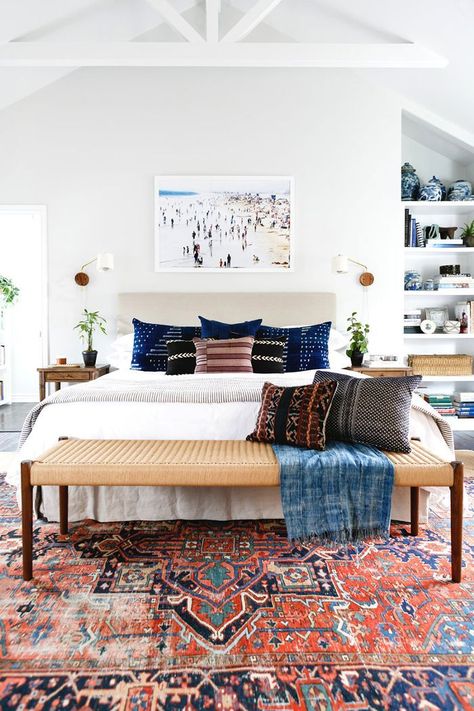 14 Gender-Neutral Bedrooms We Love via @MyDomaine Light Bedrooms, Bohemian Bedrooms, Gender Neutral Bedrooms, Condo Bedroom, Neutral Bedrooms, Eclectic Bedroom, Primary Bedroom, Bohemian Bedroom, Apartment Decorating