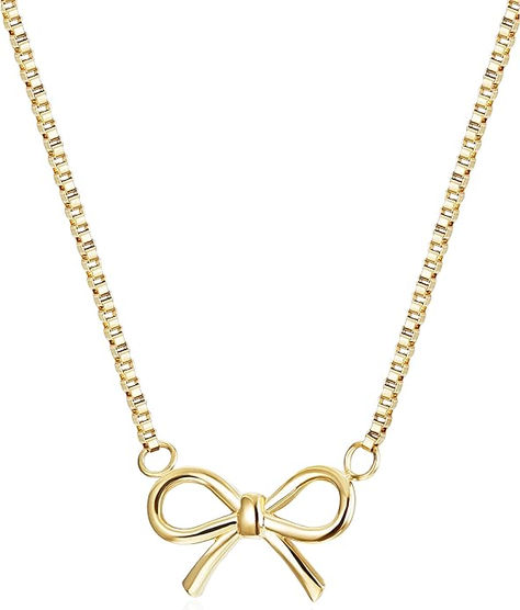 This gold bow necklace makes the perfect gift.  I recently bought this one and let's just say its prettier in person.  So dainty and simple but gives an elegant feel.  For anyone who loves bows, they are perfect and affordable $25 (18k plated). #bownecklace #bows #jewelry Gold Bow Necklace, Magnolia Parks, Gold Bow Tie, Peace Sign Necklace, Magnolia Park, Simple Pendant, Tie Necklace, Tiny Bow, Chain For Women