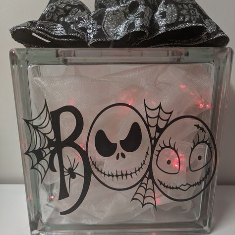 This Is A Beautiful Lighted Glass Block. Great For Halloween Decor. I Can Also Change The Lights. I Have Red, White, Blue And Green. Halloween Glass Blocks Ideas, Halloween Glass Blocks, Painted Glass Blocks, Christmas Glass Blocks, Glass Block Crafts, Lighted Glass Blocks, Light Decor, Glass Brick, Glass Block