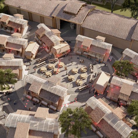 Rejuvenating the street markets of Vietnam. Open Market Design Architecture, Market Space Architecture, Marketplace Design Architecture, Sustainable Market Design, Community Market Architecture, Community Architecture Design, Market Plan Design, Module Architecture Concept, Community Market Design