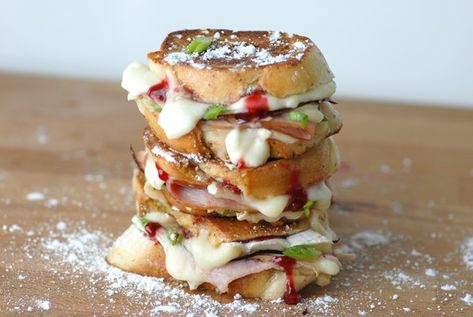 Brie Sliders, Ham Sandwich Recipes, Onion Grilled Cheese, New Year's Eve Appetizers, Monte Cristo Sandwich, Slider Sandwiches, Ham Sandwich, Grill Cheese Sandwich Recipes, Turkey Ham