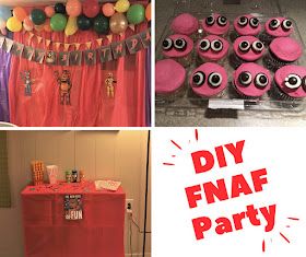 5 Nights Of Freddy, Fnaf Birthday Party, Five Nights At Freddy's Party, Five Nights At Freddy's Birthday, Fnaf Birthday, Fnaf Party, Pink Frosting, Up Balloons, Kids Party Food