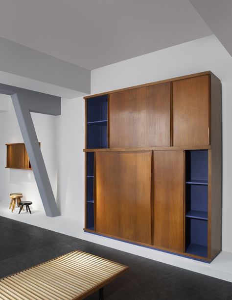 Furniture Exhibition, Wooden Wardrobe, Charlotte Perriand, Wooden Furniture, French Design, Scandinavian Style, Sliding Doors, Tall Cabinet Storage, Cupboard