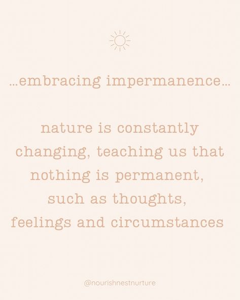 Being in nature heightens our awareness and invites us to engage all of our senses, to be in the moment, and to release judgments and expectations — creating a more peaceful and grounded state of mind and fostering a deeper connection with ourselves and the environment 🧡 ↠ Stay here a while ↠ @nourishnestnurture ☼ ☾ ☆ #wellbeingjourney #wellbeingtips #wellbeingquotes #mindsetreset #healthandwellbeing #growthandhealing #nourishnestnurture #nurtureyourself #positiveaffirmations #purein... Grounding Quotes, Wellbeing Quotes, Being In Nature, Be In The Moment, Our Senses, Nothing Is Permanent, State Of Mind, Health And Wellbeing, Out Loud