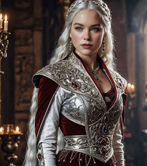 Warrior Princess Outfit, Game Of Thrones Artwork, Royalty Aesthetic, Royal Clothing, V Dress, Rhaenyra Targaryen, Female Character Inspiration, Fantasy Dresses, Fancy Dresses Long