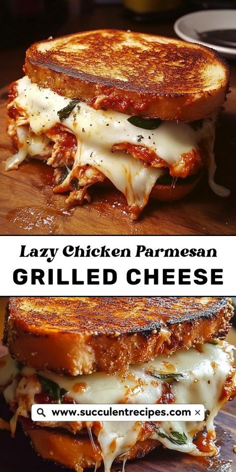 This Lazy Chicken Parmesan Grilled Cheese is the ultimate comfort food! All the flavors of chicken parm layered between toasted bread and melted cheese for an irresistible meal. Leftover Chicken Parm, Chicken Parmesan Panini, Chicken Parm Flatbread, Chicken Parm Panini, Chicken Patty Dinner Ideas, Lazy Chicken Parm, Grill Cheese Recipes, Chicken Parm Sandwich Easy, Chicken Parm Sandwich Recipe