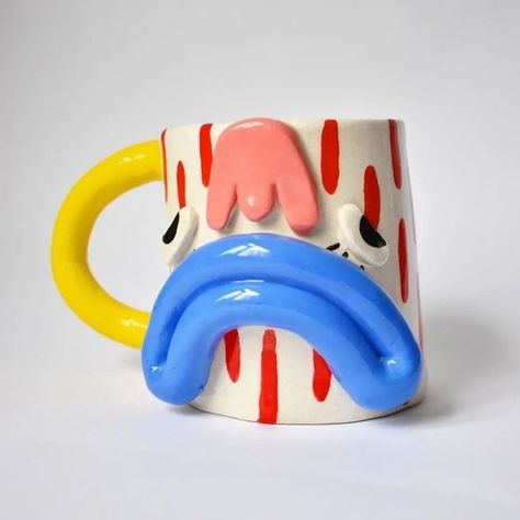 Cool Ceramics, Monster Mugs, Creative Mug, Ceramic Mug Set, Mug Cups, Sculpture Art Clay, Tanah Liat, Ceramic Artwork, Handmade Cups