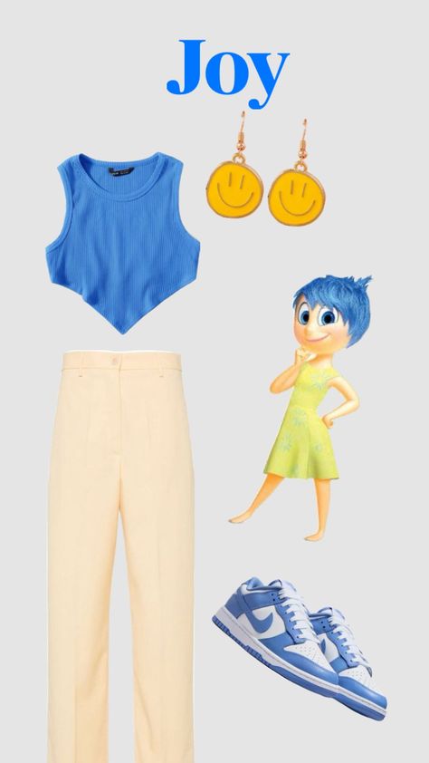 Outfits for inside out characters #joy #outfitinspo #fit Joy Costume, Inside Out Joy, Inside Out Costume, Inside Out Characters, Disney Inside Out, Disney Outfits, Halloween Diy, Inside Out, Outfit Inspo