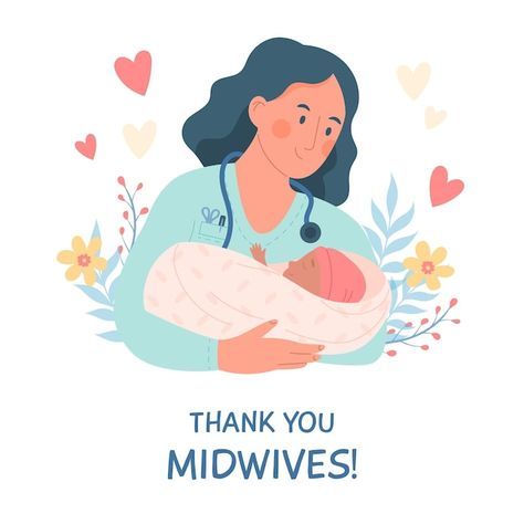 Organic flat midwives day illustration | Premium Vector #Freepik #vector #midwifery #midwife #international-day #design-illustration Midwife Wallpaper, Midwife Illustration, Midwife Day, Midwifery Art, Midwife Logo, Midwives Day, Midwife Art, Becoming A Midwife, Wc Ideas