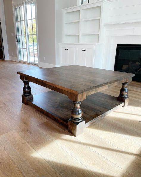 Square Large Coffee Table, Big Wooden Coffee Table, Old World Coffee Table, Xl Coffee Table, Large Rustic Coffee Table, Wooden Square Coffee Table, Antique Coffee Table Makeover, Coffee Table Legs Ideas, Big Square Coffee Table