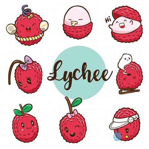 Lychee Drawing, Lychee Illustration, Lychee Vector, Yogurt Drink, Lychee Fruit, Peanut Butter Banana Smoothie, Banana Peanut Butter, Business Branding Inspiration, Fruit Cartoon