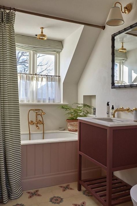 Cottage Bathroom, Upstairs Bathrooms, Pink Bathroom, Bathroom Inspo, Bathroom Colors, My New Room, House Inspo, Bathroom Makeover, Bathroom Inspiration