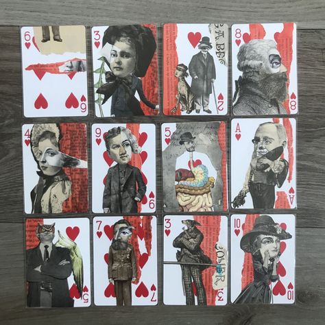 collage artit trading cards Playing Card Collage Art, Trading Cards Art, Artist Playing Cards, Artists Trading Cards, Playing Card Collage, Collage Playing Cards, Art On Playing Cards, Art Trading Cards Ideas, Magic Cards Art