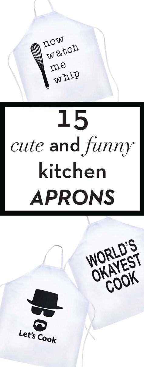 15 funny kitchen aprons you need to buy right now! Embroidery Designs For Aprons, Diy Apron Decorating Ideas, Sayings For Aprons, Apron Quotes Funny, Apron Designs Ideas Diy, Creative Apron Design, Apron Quotes, Apron Sayings, House Emoji