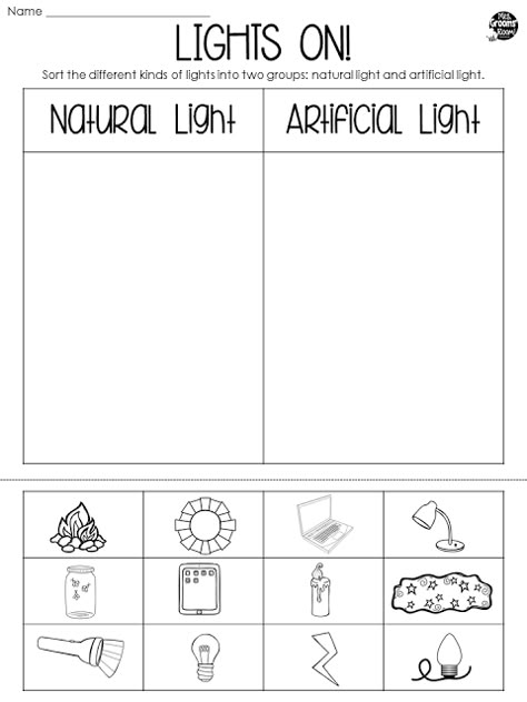 I TEACH FIRST LINKY: LIGHT AND SHADOWS Worksheets For 1st Grade, Montessori Works, Science Energy, Snoopy Classroom, Shadow Activities, Light Science, Sound Science, Cream Corn, Light Waves