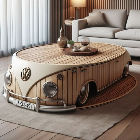 Volkswagen Inspired Coffee Table 😆 Coffee Table Designs, Camper Interior Design, Vw Ideas, Table Designs, Cool Coffee Tables, Creative Furniture, Vw Beetle, Coffee Table Design, Metal Furniture