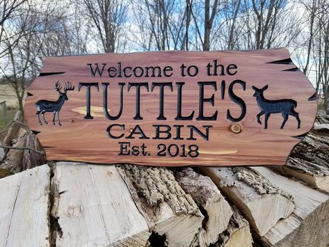 Wood Cabin Signs, Wooden Carved Signs, Wooden Cabin, Home Wooden Signs, Personalized Wall Decor, Cabin Signs, Carved Signs, Carved Wood Signs, Cottage Signs