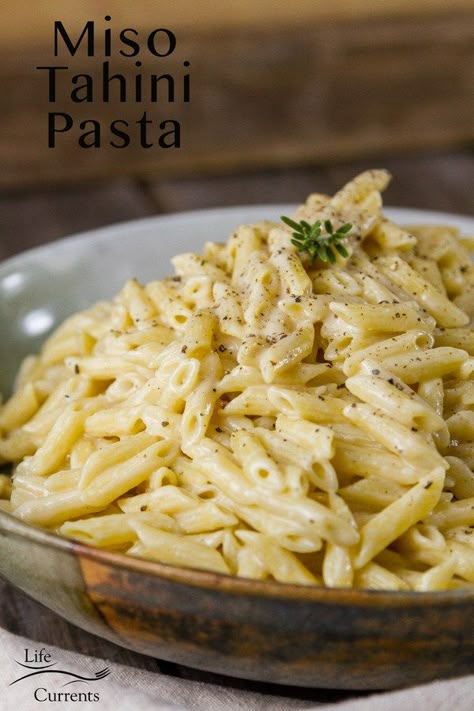 Miso Paste Pasta Recipes, Vegan Miso Pasta Sauce, Miso Tahini Pasta, Miso Cream Pasta, Vegan Miso Pasta, Miso Pasta Sauce, Recipes With White Miso, Vegan Recipes With Miso Paste, Recipes Using Tahini Paste