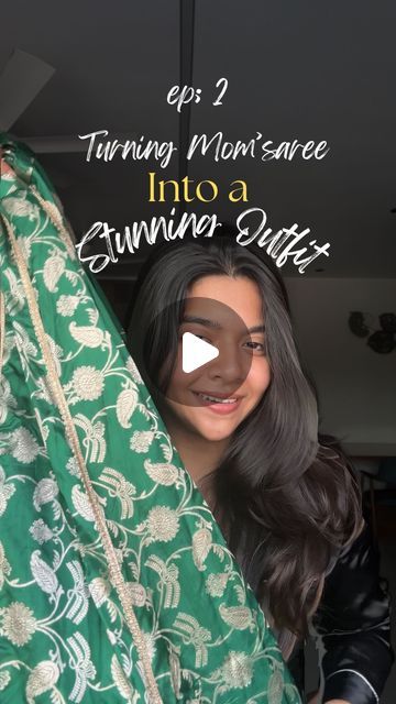 Vidhi Prajapati on Instagram: "Episode 2 : turning my mom's saree into a stunning outfit   Bringing new life to Mom's Old saree in Ep.2 of this series! And am loving it🥹🫶🏻 There's something so special about turning cherished memories into fresh, stylish looks.  Would you try this with your mom's saree?🫣😍  Your stunning looks,outfit inspo, mom's saree, fashion, recycling moms saree, custom made  #yourstunninglooks #SareeTransformation #RecycleWithStyle #SareeToOutfit" Kurti From Old Saree Designs, Saree Kurti Recycle, Old Saree Kurti Design, Designer Dresses From Old Sarees, Lehenga From Old Saree, Outfit From Old Saree, Kurti From Old Saree, Dresses From Old Sarees, Saree Dress Recycle