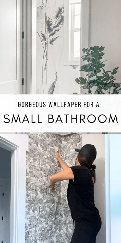 Make that tiny bathroom space feel larger than life with these amazing wallpaper ideas for a small powder room. Powder Room Wallpaper Modern, Half Bathroom Ideas Wallpaper, Half Bathroom Wallpaper Ideas, Small Powder Room Design, Half Bathroom Wallpaper, Half Bath Wallpaper, Removable Wallpaper Bathroom, Small Powder Room Wallpaper, Powder Bathroom Ideas