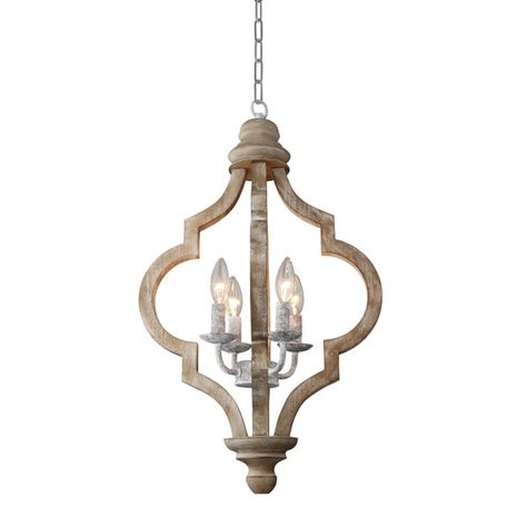 One Allium Way® Carrizal 4 - Light Candle Style Geometric Chandelier | Wayfair Hanging Candle Lights, Black Farmhouse Chandelier, Chandelier Wood, Country Chandelier, Foyer Lighting Fixtures, White Candle Holders, Farmhouse Chandeliers, Candle Design, Wooden Chandelier