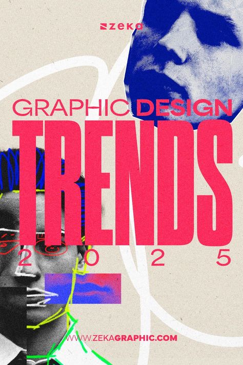 Graphic design is a field constantly evolving, bringing new aesthetics, styles or techniques to the global audience keeping designers always creative and in search of that visual that will keep the viewer looking at your design grabbing his attention instantly. And as I do every year, I want to stay creative and try out these trends by myself, so I prepared a Poster Series to showcase you how these trends will look, so let’s dive on the biggest Graphic Design Trends in 2025. Typography Collage Design, Graphic Design Techniques, Design Magazine Inspiration, Poster Design Layout Ideas, Abstract Poster Design, Current Graphic Design Trends, Trend Poster, Graphic Designer Branding, Fun Graphic Design