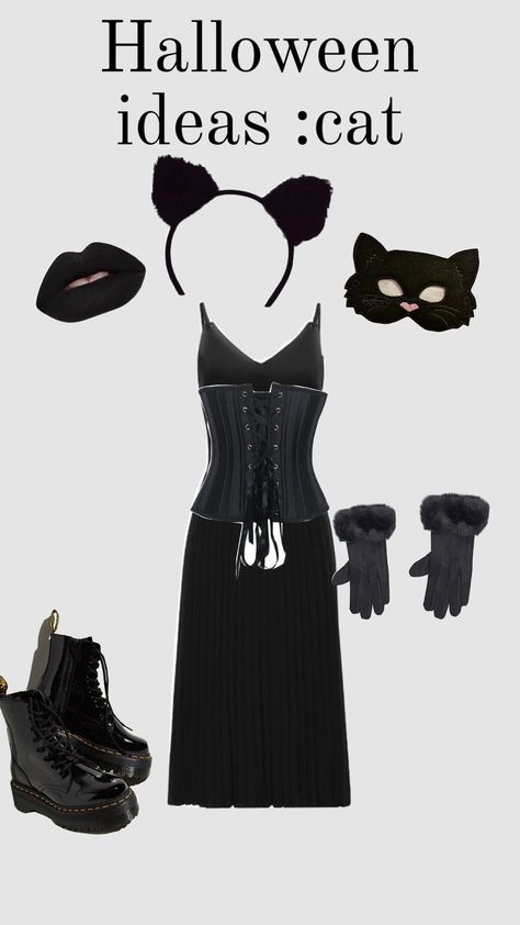 Halloween ideas cat Diy Cat Costume Women Outfits, Cat Costume Ideas For Women, Halloween Cat Costume For Women, Cat Halloween Costumes For Women, Cat Outfit Halloween, Black Cat Halloween Costume, Cat Costume Diy, Black Cat Costumes, Girls Halloween Outfits