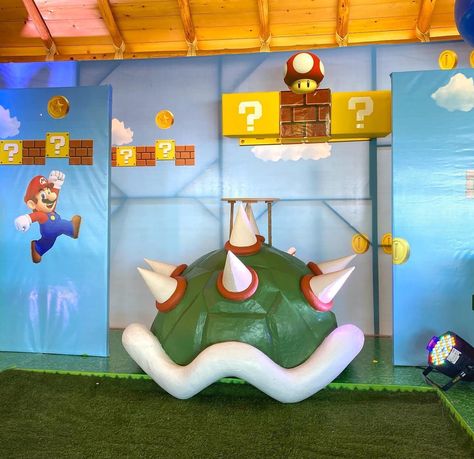 Nintendo Background, Mario Vbs, Halloween Office Ideas, Mario Bros Room, Baby Birthday Theme, Golf Cart Decorations, Mario Halloween, Graffiti Party, Mario Room