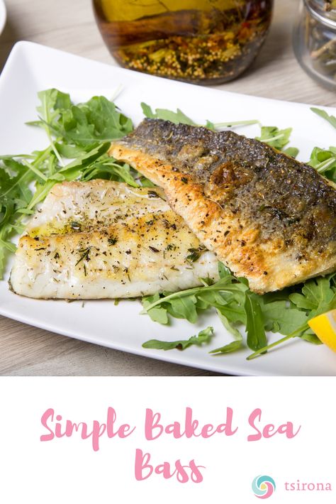 Sea bass has a light, unfishy flavor that makes it easy to eat more fish. This recipe is so simple that you'll want to make it all the time. Baked Sea Bass Recipes, Cooking Sea Bass Fish, Black Sea Bass Recipe Baked, Italian Sea Bass Recipe, European Sea Bass Recipes, Mediterranean Sea Bass Recipes Baked, Black Sea Bass Recipe, Bass Recipes, Baked Sea Bass