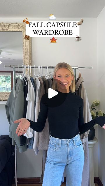 Chandler DeHart on Instagram: "FALL CAPSULE WARDROBE 🍂⛅️🧦🍁🐻 Styling all of this up so many different ways in my next video! Comment SHOP below to receive a DM with the links to these pieces! https://liketk.it/4Q9cj" Tan Long Sleeve Shirt Outfits, 15 Degrees Outfit, Layering For Fall, Fall Capsule Wardrobe Outfits, Like To Know It Outfits, Outfit Fall 2024, Causal Outfits 2024, Saturday Shopping Outfit, Chandler Dehart