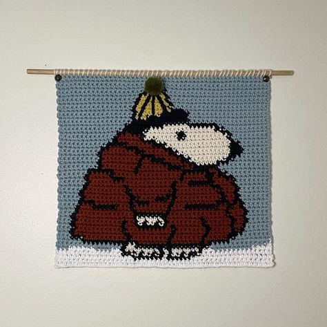 Frank Ocean Crochet Pattern, Snoopy Tapestry, Crochet Snoopy, Start Crocheting, Pixel Grid, Grid Patterns, Crochet Business, Custom Crochet, Ipad Sleeve