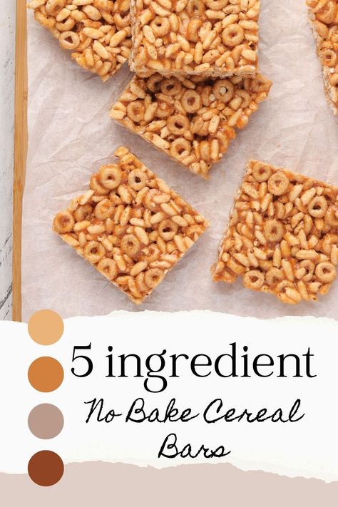 An easy snack recipe for kids. 5 ingredients and no baking required. No Cook Recipes For Kids, Easy Baking With Kids, No Bake Snacks For Kids, No Bake Recipes For Kids, No Bake Cereal Bars, Easy Bake Oven Recipes, No Bake Recipes, Healthy No Bake, Easy Holiday Treats