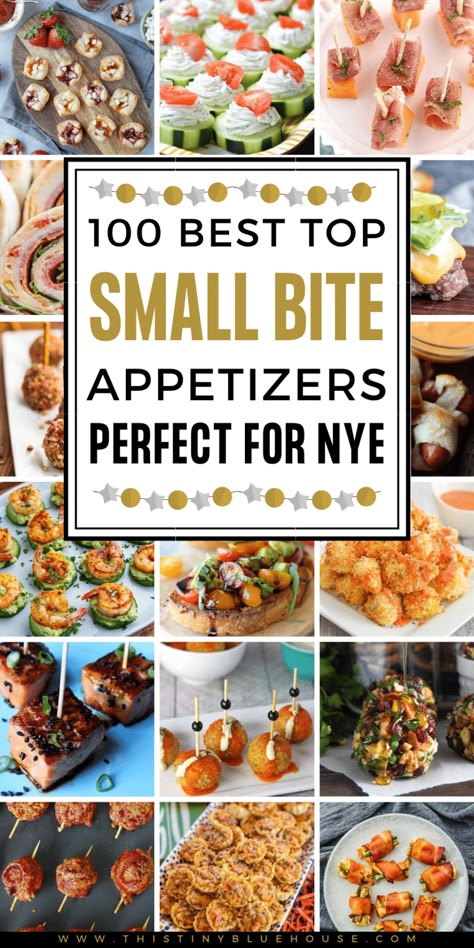 99+ top easy bite sized NYE appetizer Ideas perfect as starters or as a finger food tapas style dinner. #NewYearsEveParty #NewYearsEvePartyFood #NewYearsEvePartyAppetizers #NYEFoodideas #NYEAppetizerIdeas #NYEFingerFoods #SmallBiteAppetizers #FingerFoodRecipes #BestAppetizerIdeas Nye Food Ideas Party Appetizers, Nye Food Ideas, Holiday Turkey Recipes, Nye Appetizers, Nye Food, Small Bites Appetizers, New Years Appetizers, New Year's Eve Appetizers, Bite Size Appetizers