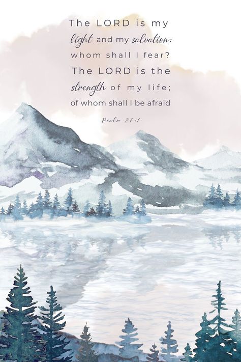 Psalm 27 1, Bible Verse Painting, The Lord Is My Light, Bible Artwork, Bible Psalms, Bible Verse Pictures, Bible Verses For Women, Christian Verses, Psalm 27